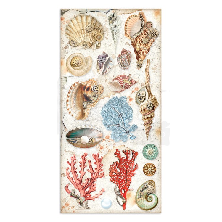 Zestaw papierów 15x30 elementy do wycięcia Songs of the Sea SBBV25 Stamperia