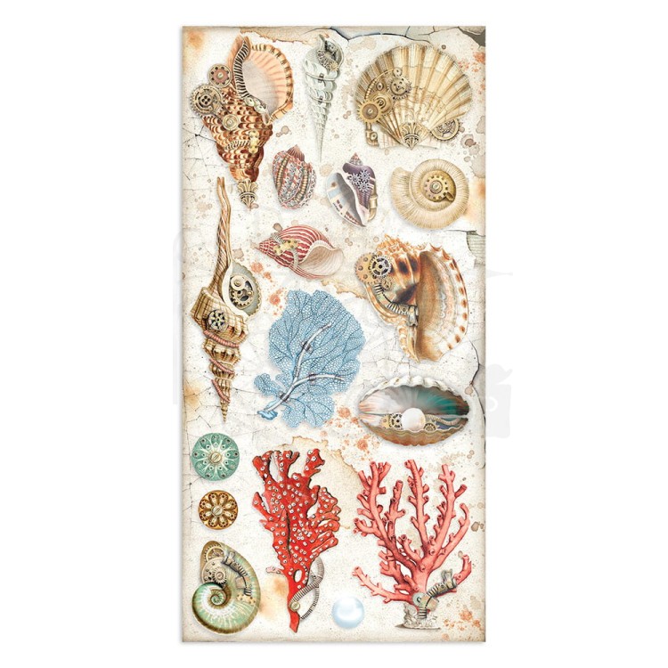 Zestaw papierów 15x30 elementy do wycięcia Songs of the Sea SBBV25 Stamperia