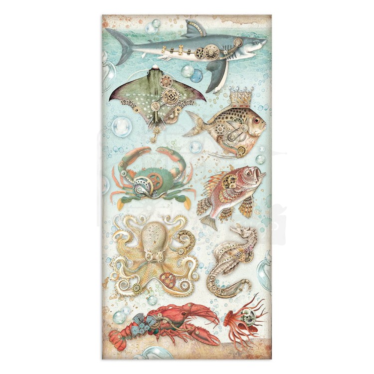 Zestaw papierów 15x30 elementy do wycięcia Songs of the Sea SBBV25 Stamperia