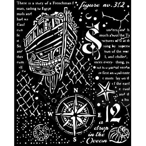 Szablon maska 20x25cm Songs of the Sea Żaglowiec KSTD145 Stamperia