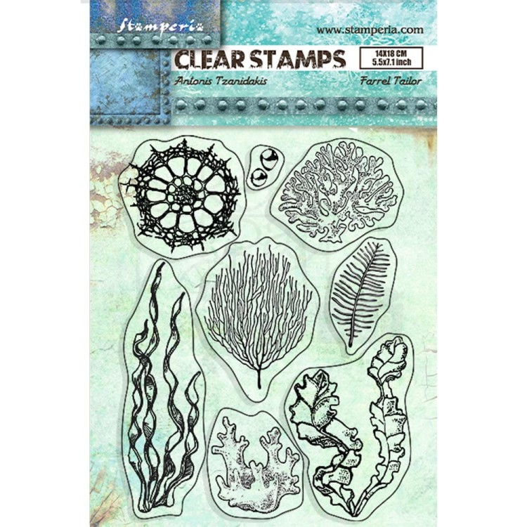 Stempel akrylowy 14x18cm Songs of the Sea Koralowce WTK182 Stamperia
