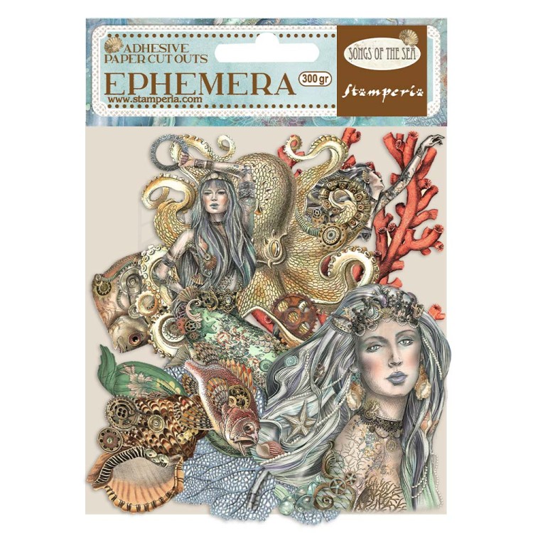 Ozdoby papierowe samoprzylepne Ephemera Songs of the Sea Syrena DFLCT29 Stamperia