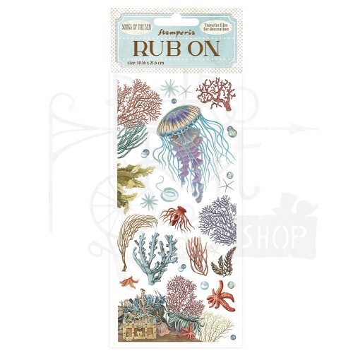 Rub-on transfer 10x21.6cm Songs of the Sea Koralowce i meduza DFLRB49 Stamperia