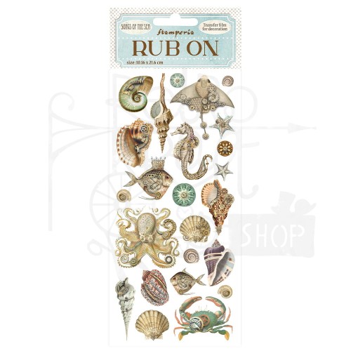 Rub-on transfer 10x21.6cm Songs of the Sea Fauna DFLRB52 Stamperia