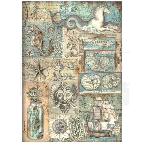 Papier ryżowy A4 Songs of the Sea Tekstura DFSA4813 Stamperia