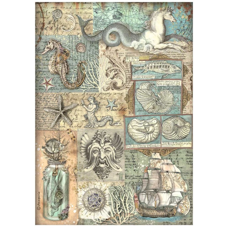 Papier ryżowy A4 Songs of the Sea Tekstura DFSA4813 Stamperia