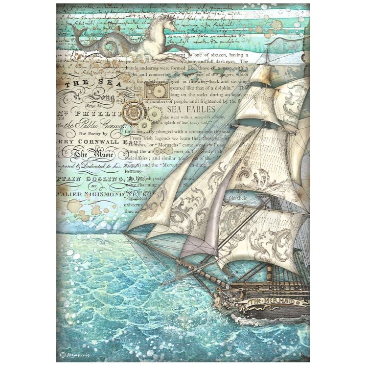 Papier ryżowy A4 Songs of the Sea Żaglowiec DFSA4811 Stamperia