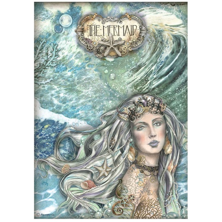 Papier ryżowy A4 Songs of the Sea Syrena - twarz DFSA4809 Stamperia