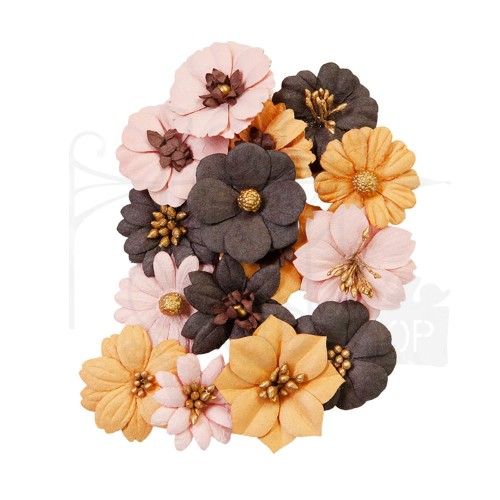 Kwiaty kwiatki papierowe Twilight Oddities 15szt 667849 Prima