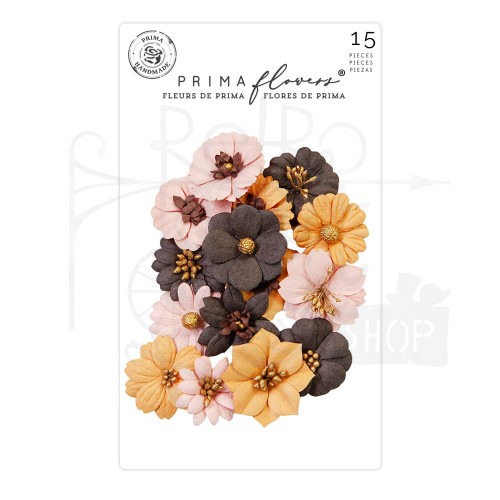 Kwiaty kwiatki papierowe Twilight Oddities 15szt 667849 Prima