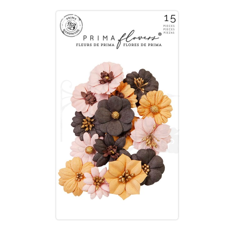 Kwiaty kwiatki papierowe Twilight Oddities 15szt 667849 Prima
