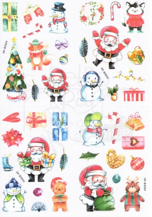 Naklejki do scrapbookingu i art journalingu Boże Narodzenie 4 - foliowe 4 arkusze