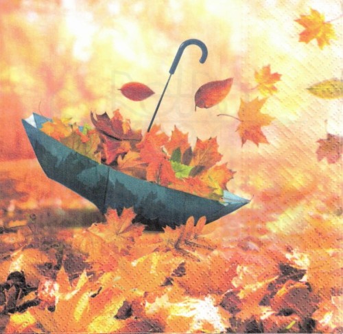 Serwetka 33x33 - Parasol i jesienne liście