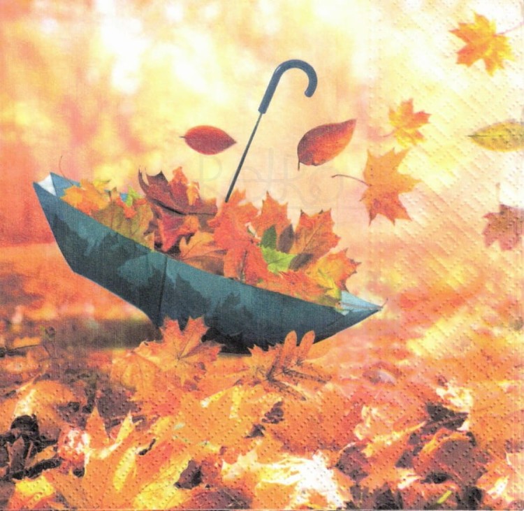 Serwetka 33x33 - Parasol i jesienne liście
