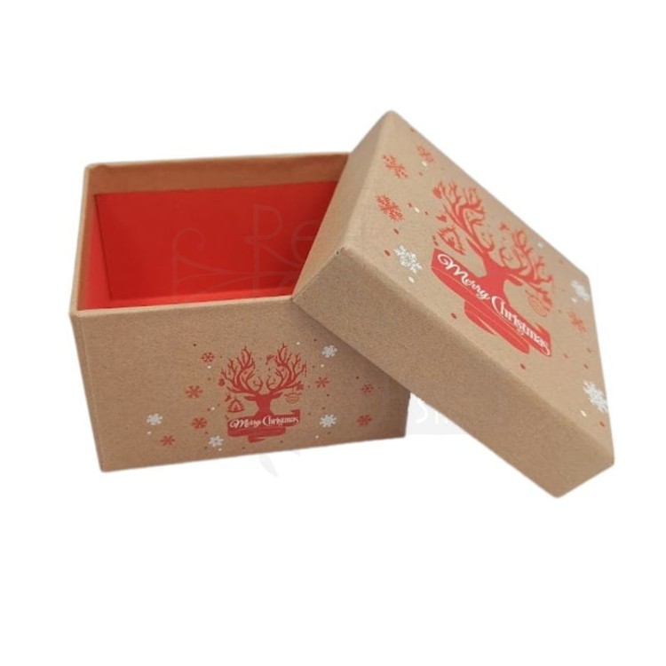 Pudełko prezentowe kwadratowe kartonowe kraft Boże Narodzenie 1 9cm