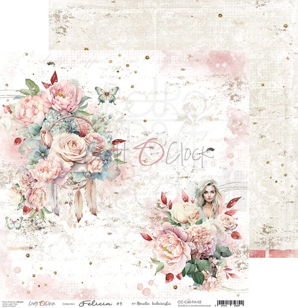 Zestaw papierów do scrapbookingu 30x30 Felicia CC-C60-FA-00 Craft O'Clock