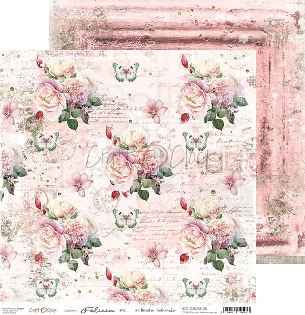 Zestaw papierów do scrapbookingu 30x30 Felicia CC-C60-FA-00 Craft O'Clock