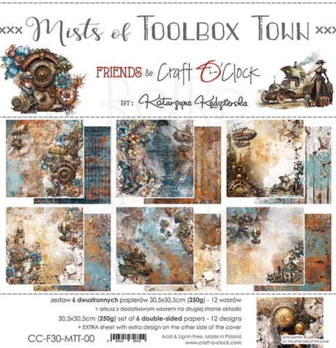 Zestaw papierów do scrapbookingu 30x30 Mists of Toolbox Town CC-F30-MTT-00 Craft O'Clock