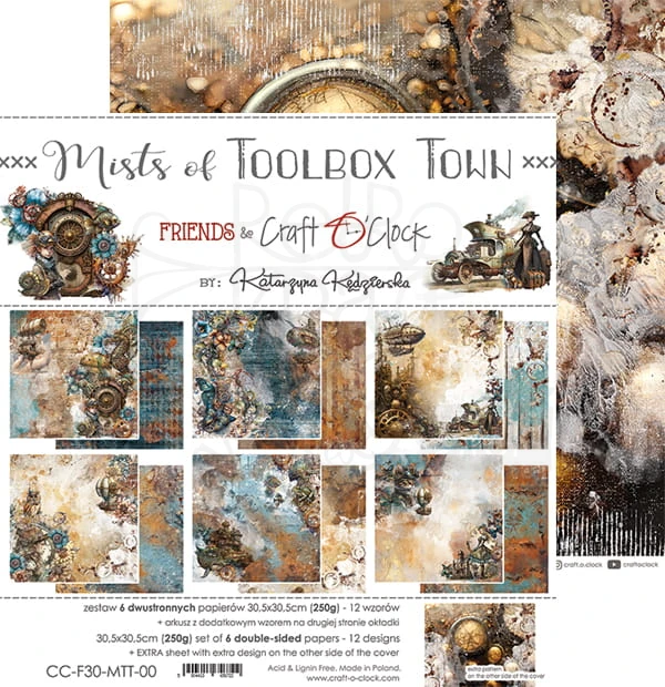 Zestaw papierów do scrapbookingu 30x30 Mists of Toolbox Town CC-F30-MTT-00 Craft O'Clock