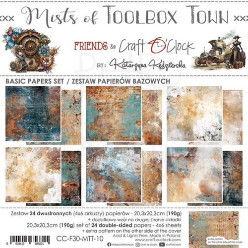 Zestaw papierów bazowych 20x20 Mists of Toolbox Town CC-F30-MTT-10 Craft O'Clock