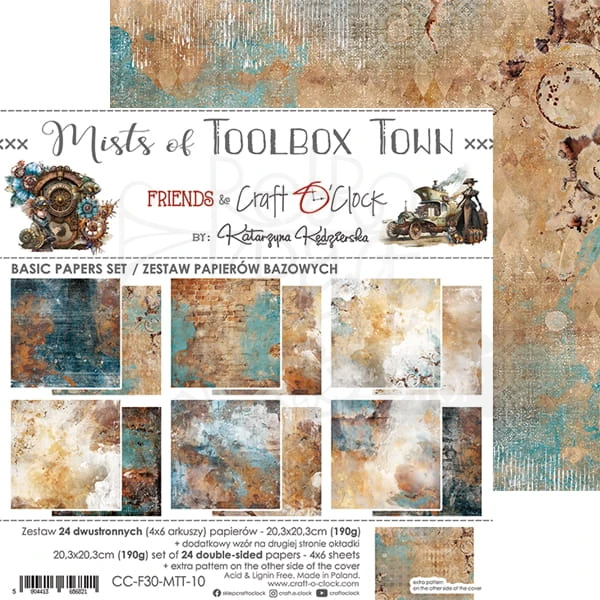Zestaw papierów bazowych 20x20 Mists of Toolbox Town CC-F30-MTT-10 Craft O'Clock