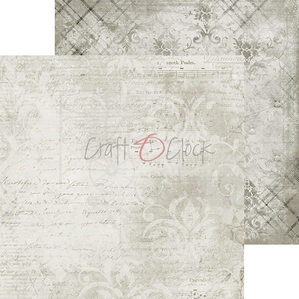 Papier do scrapbookingu 30x30 Basic 10 - Light Gray Mood 05 CC-BC10-05 Craft O'Clock
