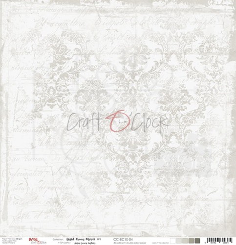 Papier do scrapbookingu 30x30 Basic 10 - Light Gray Mood 04 CC-BC10-04 Craft O'Clock