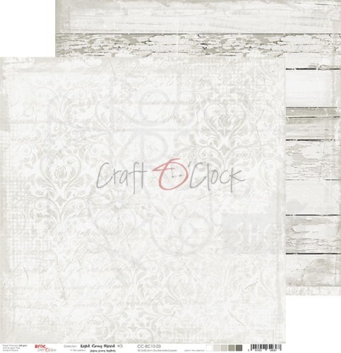 Papier do scrapbookingu 30x30 Basic 10 - Light Gray Mood 03 CC-BC10-03 Craft O'Clock