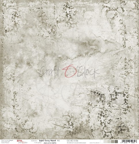 Papier do scrapbookingu 30x30 Basic 10 - Light Gray Mood 06 CC-BC10-06 Craft O'Clock