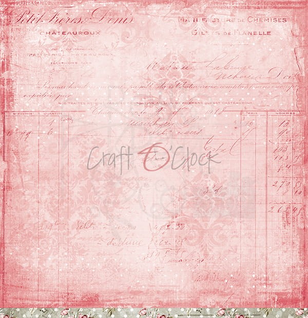 Papier do scrapbookingu 30x30 Flower Fiesta 05 CC-FF-40-05 Craft O'Clock