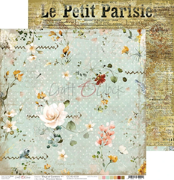 Papier do scrapbookingu 30x30 Rays of Sunshine 04 CC-RS-42-04 Craft O'Clock