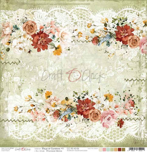 Papier do scrapbookingu 30x30 Rays of Sunshine 06 CC-RS-42-06 Craft O'Clock