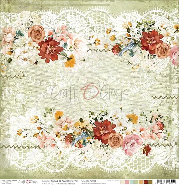 Papier do scrapbookingu 30x30 Rays of Sunshine 06 CC-RS-42-06 Craft O'Clock