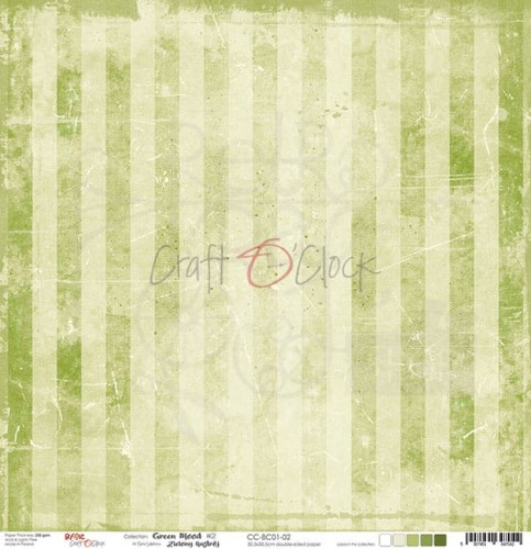 Papier do scrapbookingu 30x30 Basic 01 - Green Mood 02 CC-BC01-02 Craft O'Clock