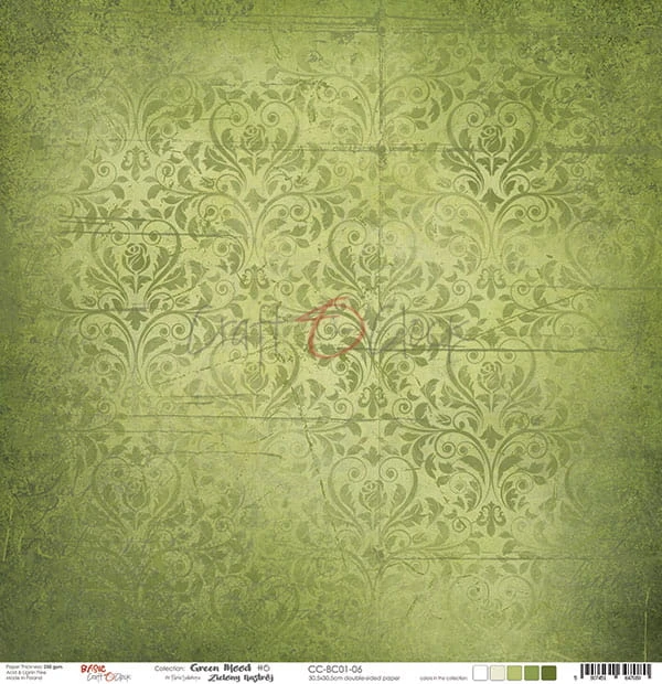 Papier do scrapbookingu 30x30 Basic 01 - Green Mood 06 CC-BC01-06 Craft O'Clock