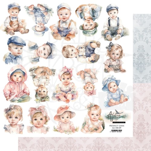 Papier 30x30 elementy do wycinania Hello Baby extras - Kids AA-HB-09 Alchemy of Art