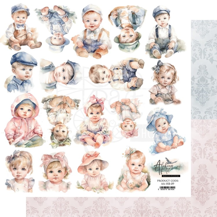 Papier 30x30 elementy do wycinania Hello Baby extras - Kids AA-HB-09 Alchemy of Art