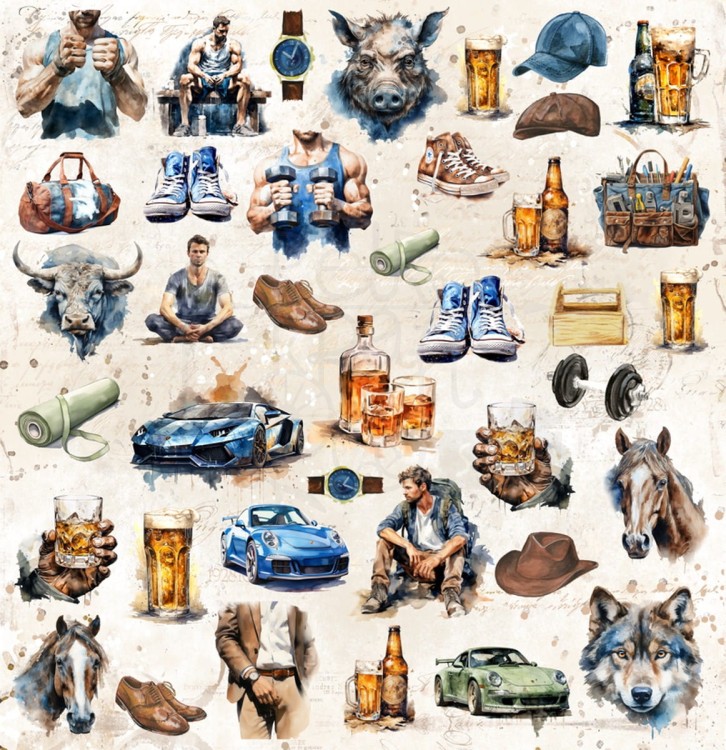 Papier do scrapbookingu 30x30 Maybe a man - okładka UHK Gallery