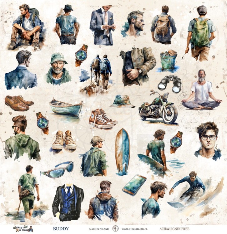 Papier do scrapbookingu 30x30 Maybe a man - BUDDY UHK Gallery