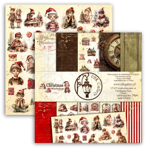 Zestaw papierów do scrapbookingu 30x30 The Christmas Workshop UHK Gallery