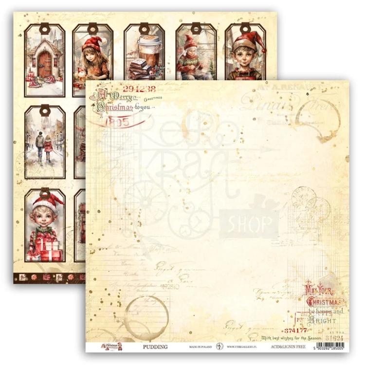 Papier do scrapbookingu 30x30 The Christmas Workshop - PUDDING UHK Gallery