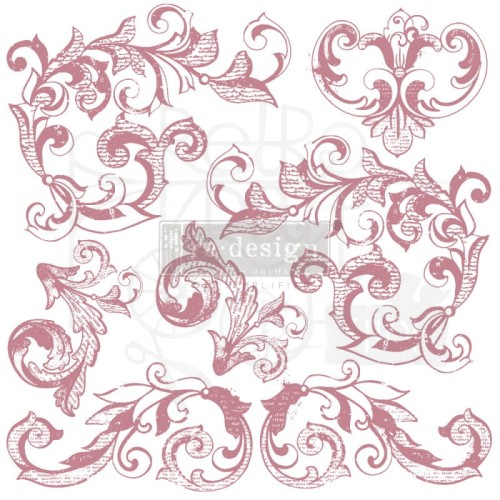 Stempel akrylowy 31x31cm Elegant Scrolls 649906 Prima