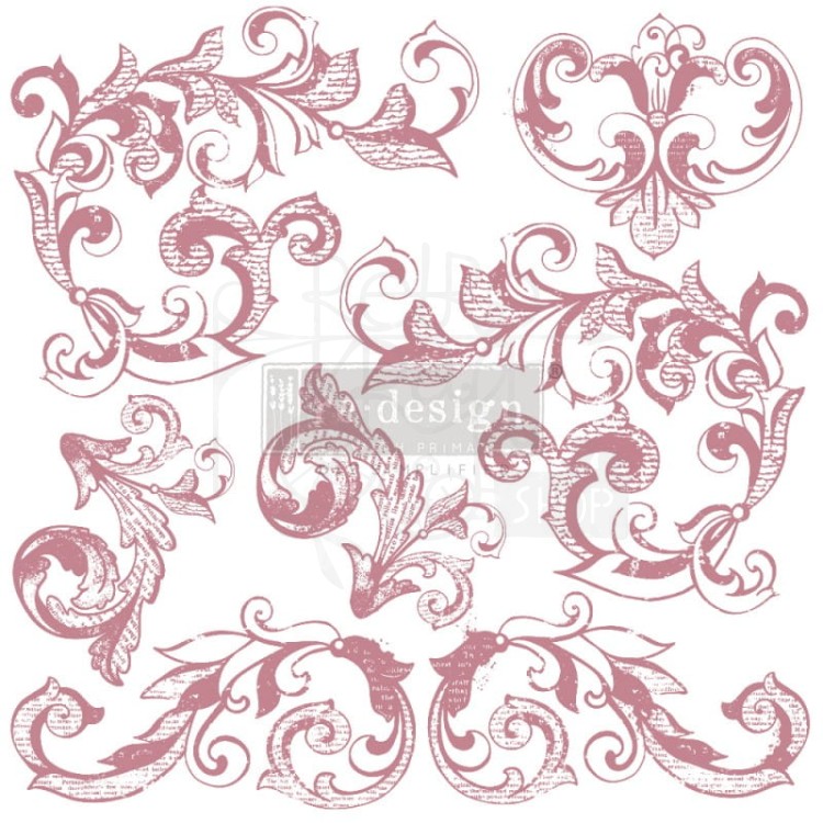 Stempel akrylowy 31x31cm Elegant Scrolls 649906 Prima