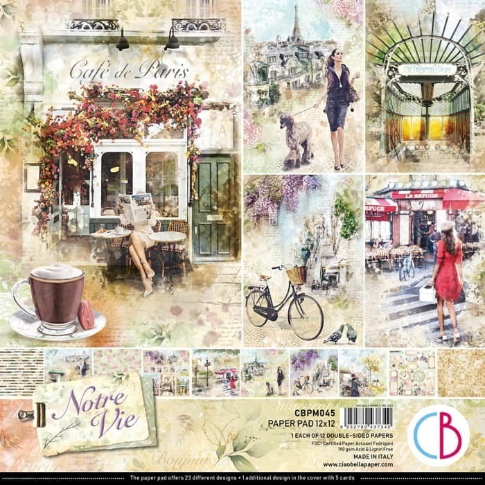 Zestaw papierów do scrapbookingu 30x30 Notre Vie CBPM045 Ciao Bella
