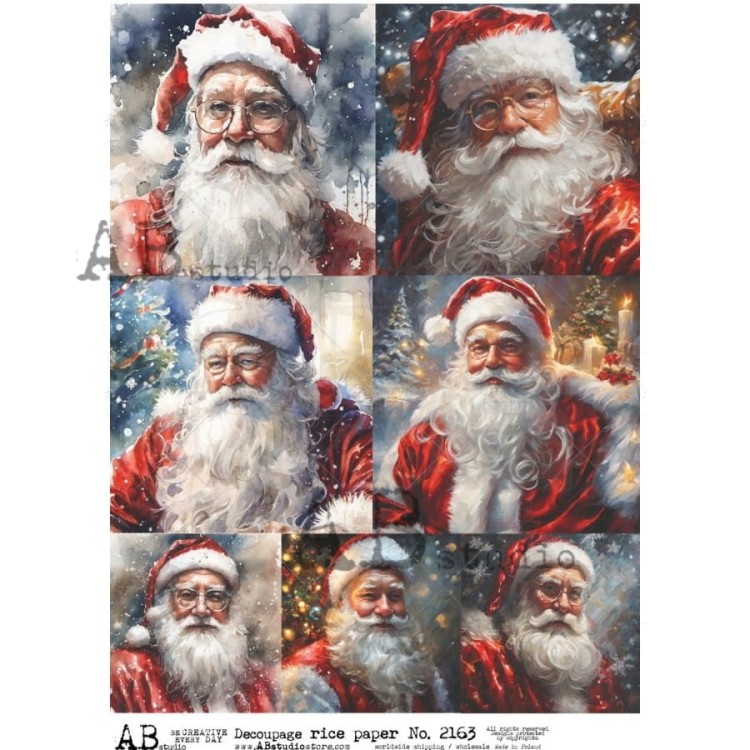 Papier ryżowy A4 Święty Mikołaj ID-2163 ABstudio