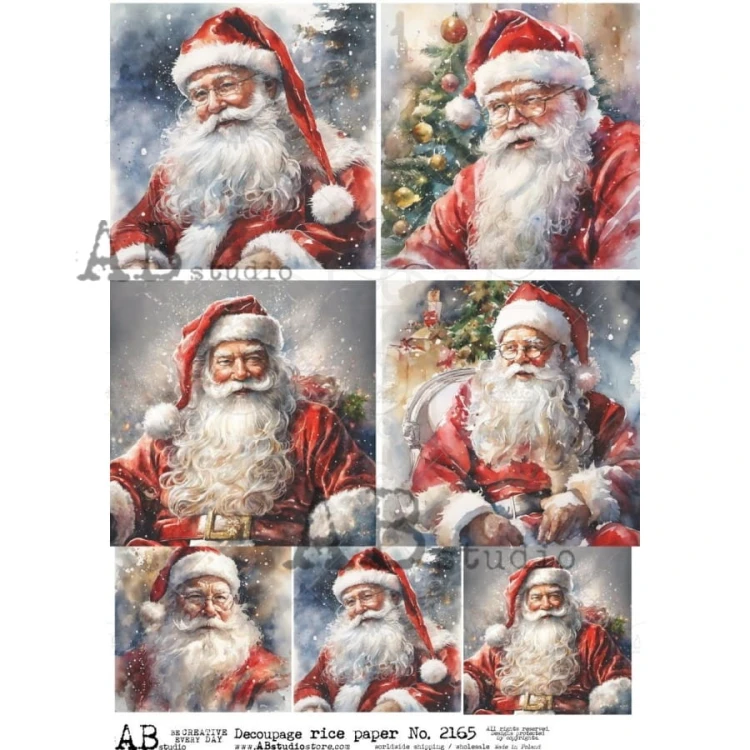 Papier ryżowy A4 Święty Mikołaj ID-2165 ABstudio