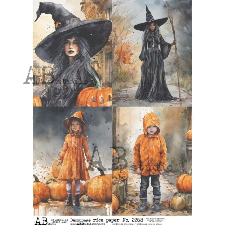 Papier ryżowy A4 Halloween - postacie ID-2268 ABstudio