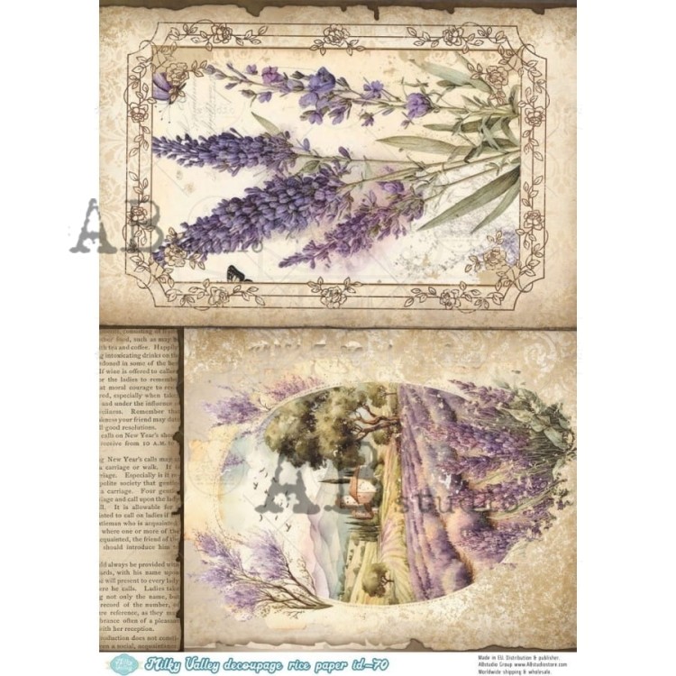 Papier ryżowy A4 Lawenda ID-70 Milky Valley