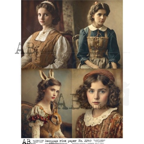 Papier ryżowy A4 Portrety kobiet retro ID-2249 ABstudio
