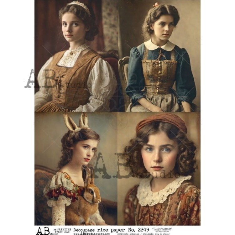Papier ryżowy A4 Portrety kobiet retro ID-2249 ABstudio